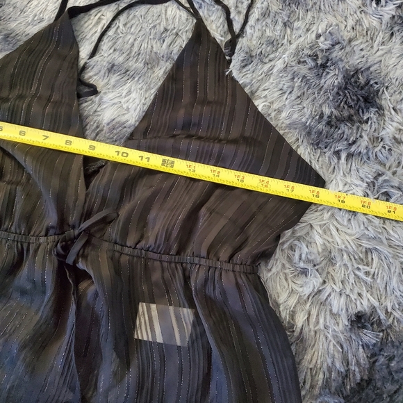 EXPRESS Sheer Strappy Split Front Tie M - Picture 5 of 10